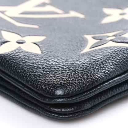 Louis Vuitton Empreinte Monogram Giant Double Zip Pochette Black Cream 9 of 9