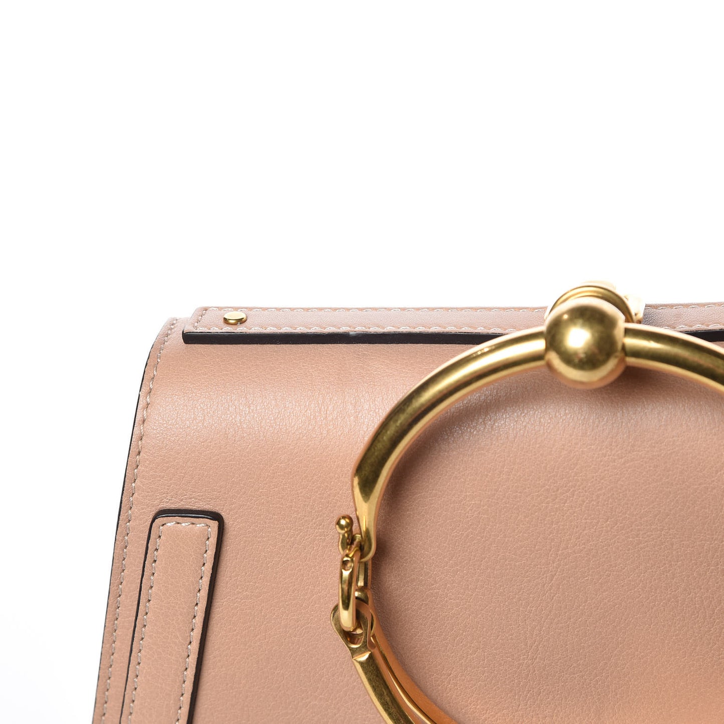 Calfskin Suede Medium Nile Bracelet Bag Biscotti Beige