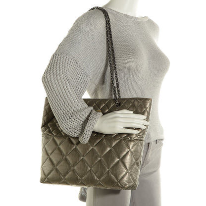 Chanel Aged Calfskin Reissue 2.55 Tote Dark Silver 2 of 7