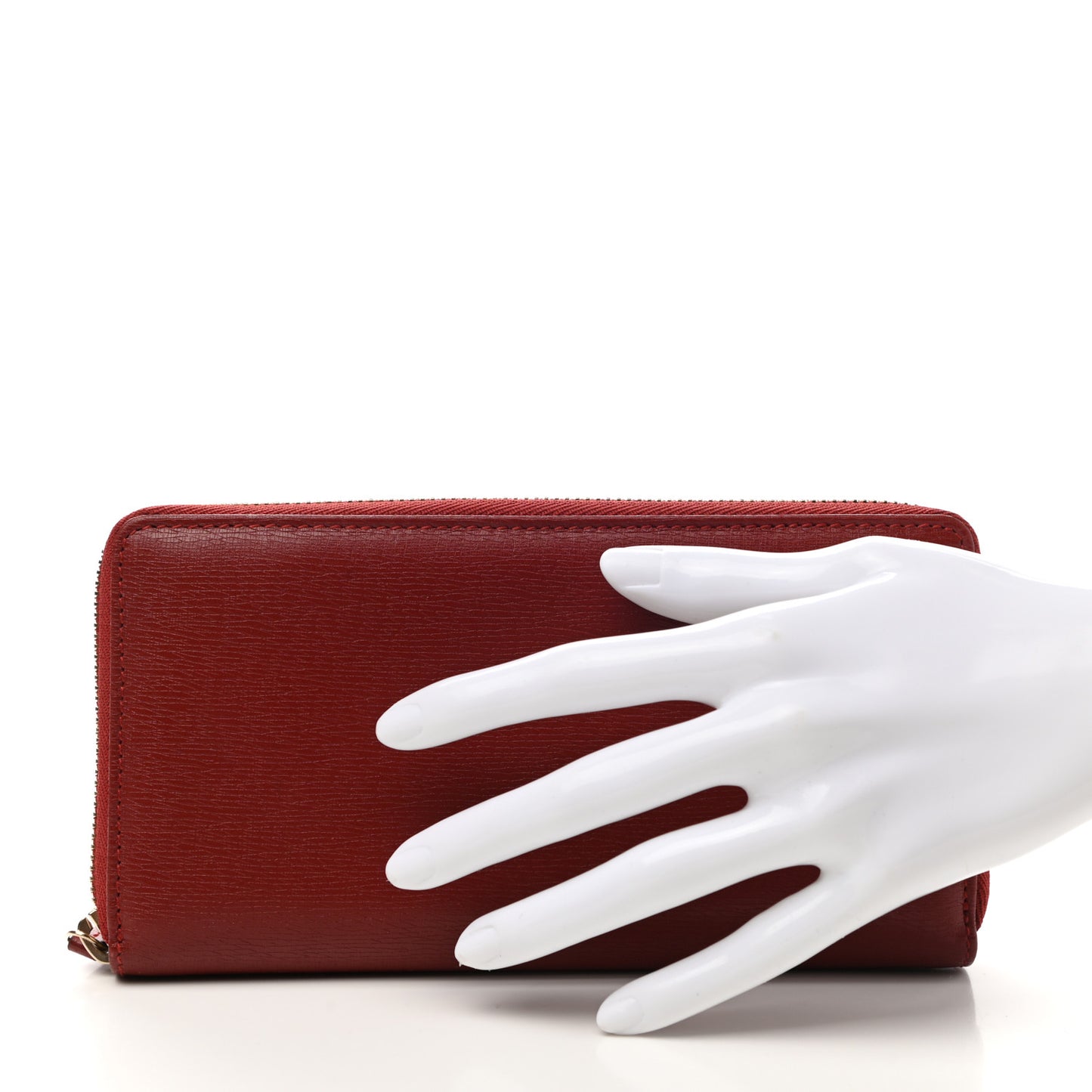Calfskin Large Betty Zip Around Wallet Red