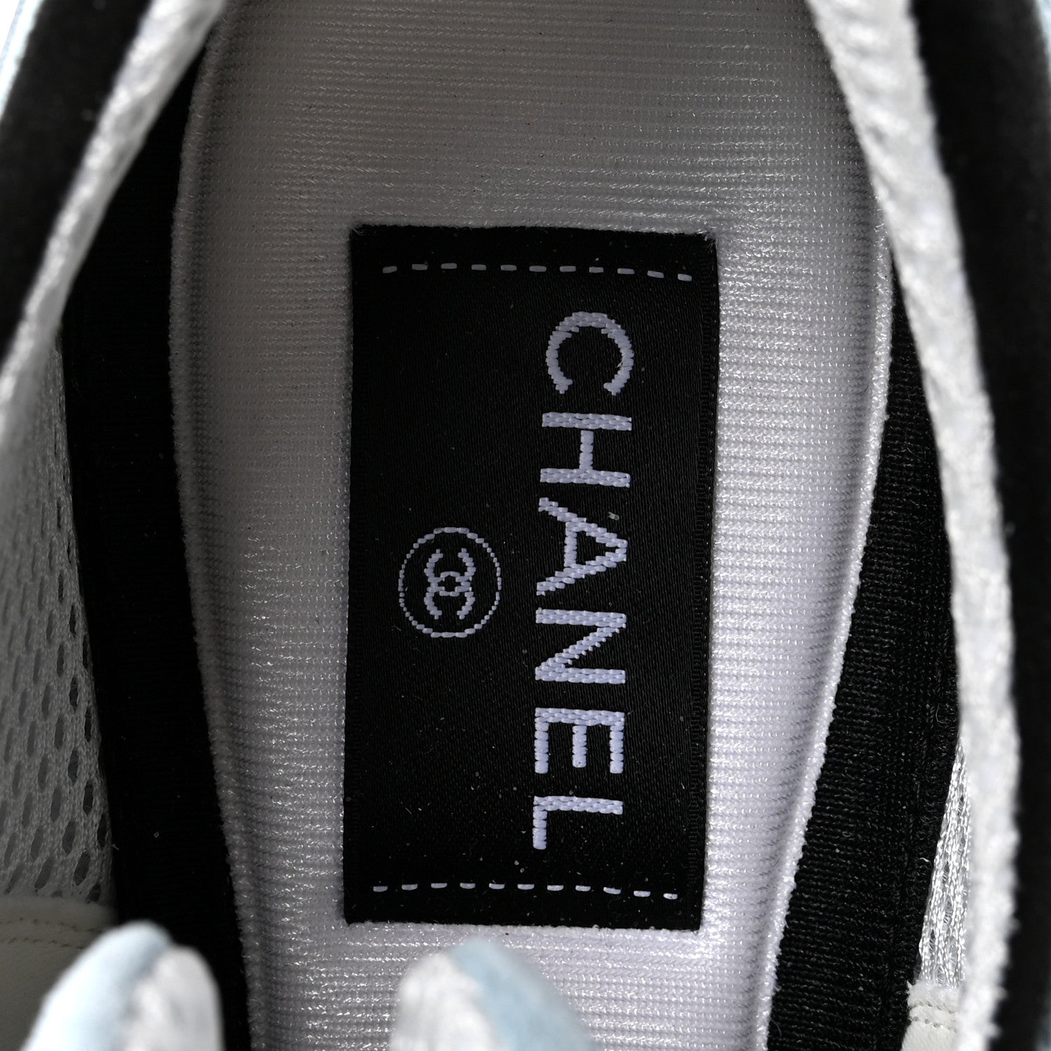Chanel Suede Calfskin Grosgrain Womens CC Sneakers 40 Light Blue Black 7 of 11