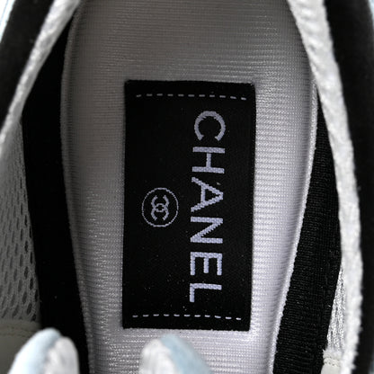 Chanel Suede Calfskin Grosgrain Womens CC Sneakers 40 Light Blue Black 7 of 11