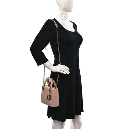 Christian Dior Ostrich Mini Lady Dior Light Pink 2 of 9