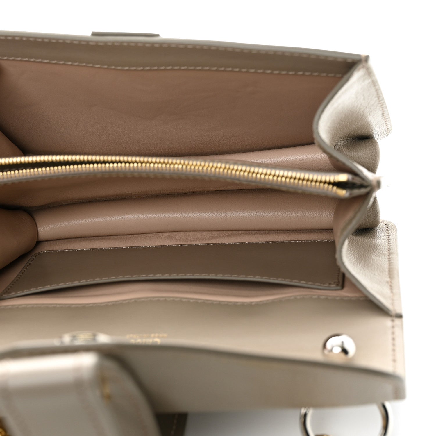 Chloe Shiny Goatskin Calfskin Aby Chain Shoulder Bag Motty Grey 5 of 13