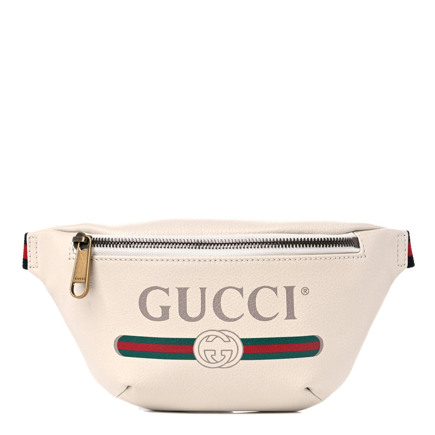 Grained Calfskin Small Logo Belt Bag White