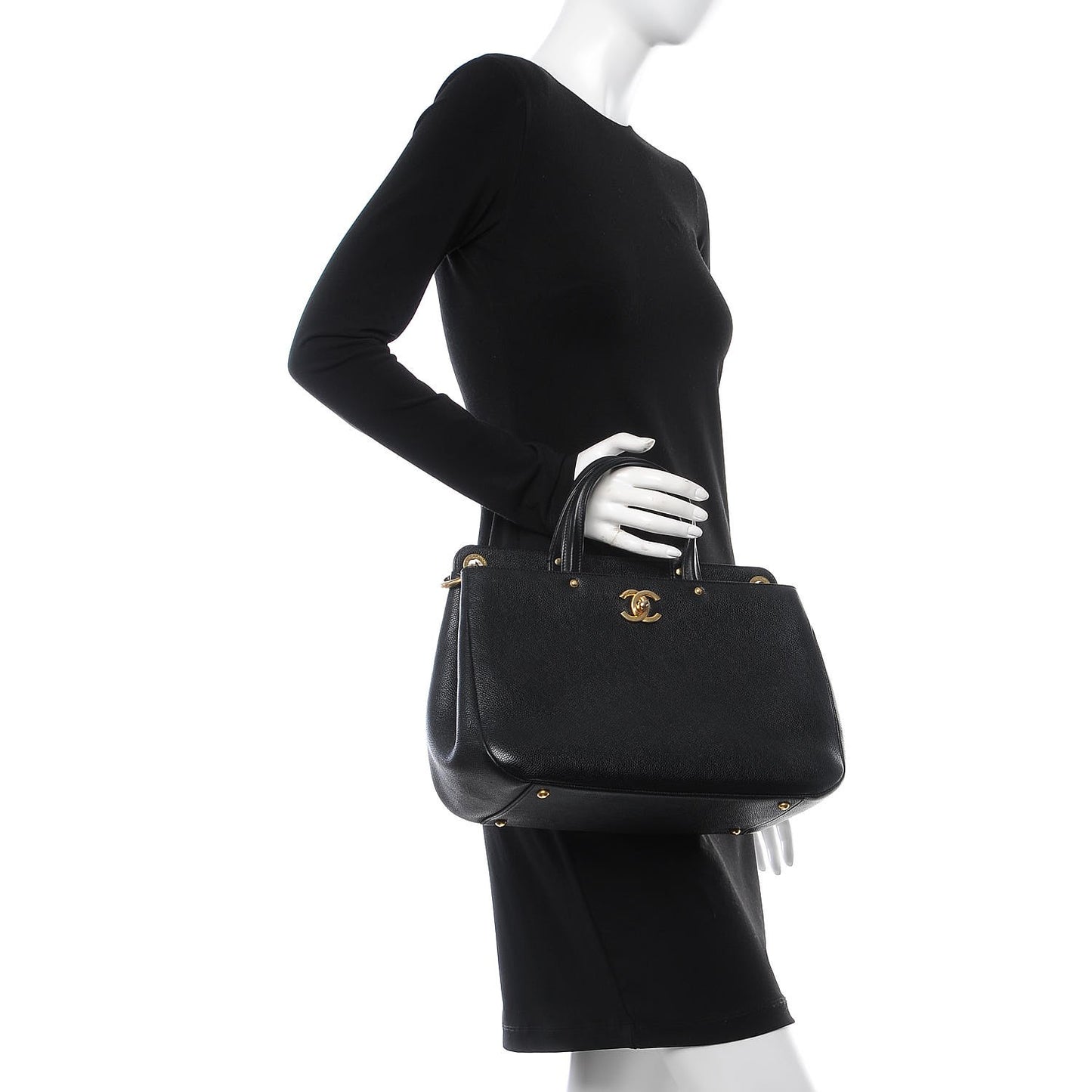 Caviar Large Shopping Tote Black