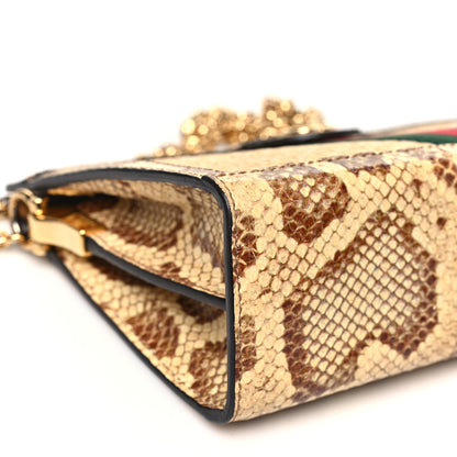 Gucci Raffia Elaphe GG Small Ophidia Chain Shoulder Bag Natural Cream Brown 9 of 12