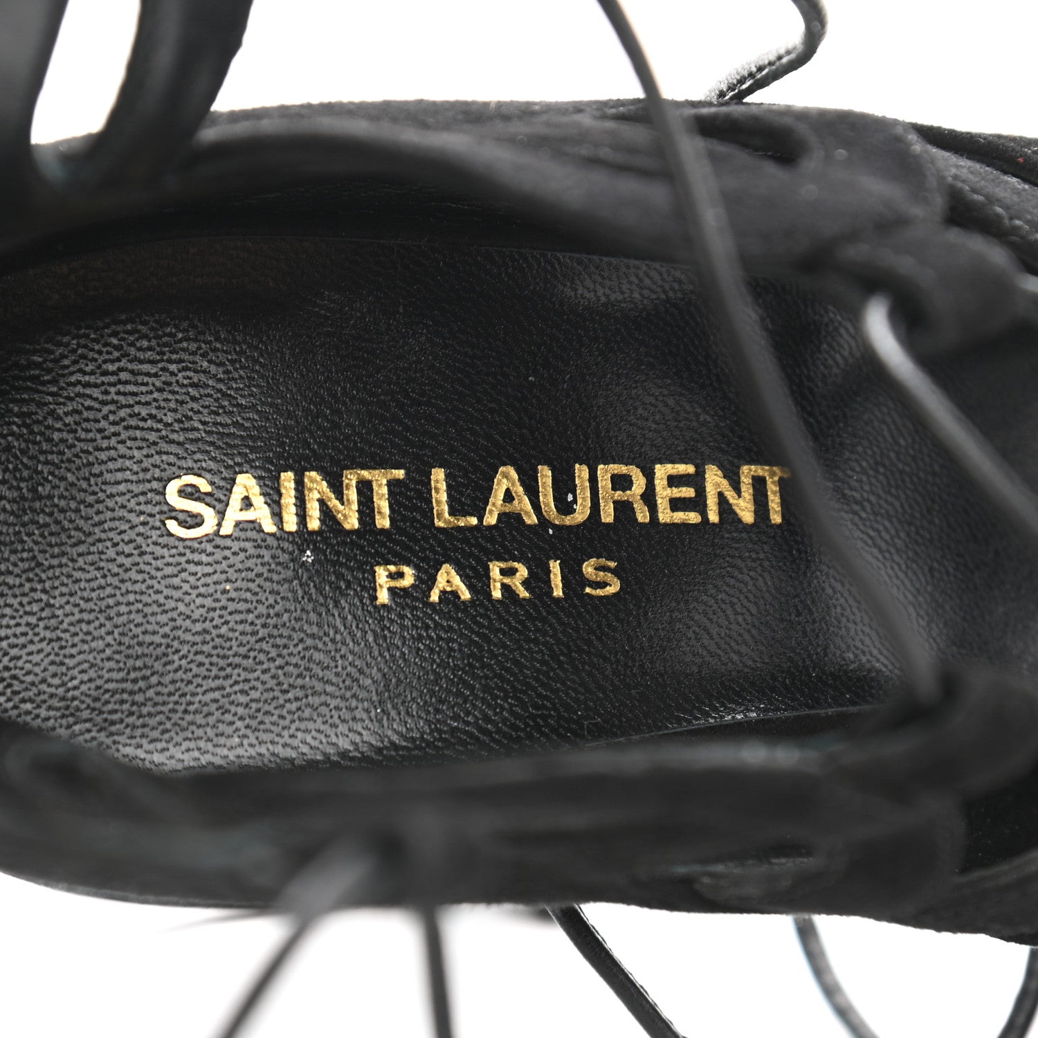 Saint Laurent Kid Scamosciato Tribute 105 Platform Sandals 37 Black 7 of 8