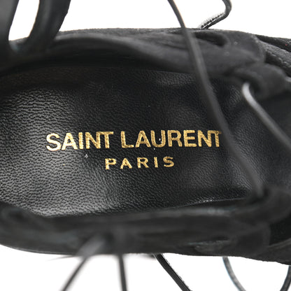 Saint Laurent Kid Scamosciato Tribute 105 Platform Sandals 37 Black 7 of 8