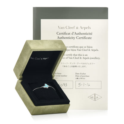 Van Cleef & Arpels 18K White Gold Turquoise Sweet Alhambra Butterfly Bracelet 5 of 5
