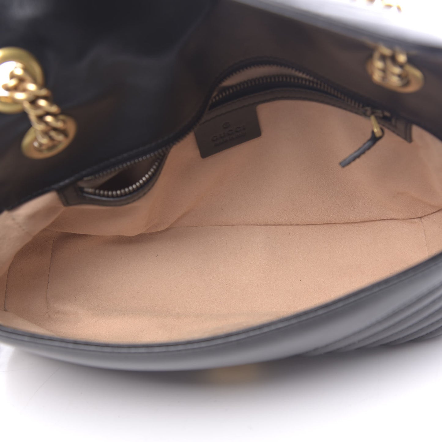 Calfskin Matelasse Small GG Marmont Shoulder Bag Black