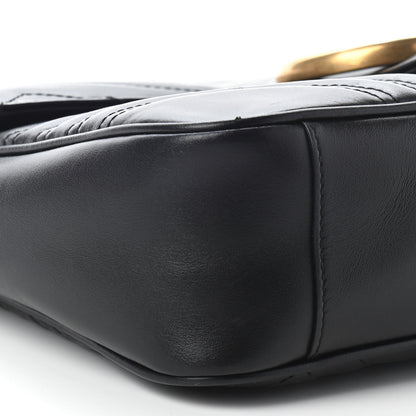 Gucci Calfskin Matelasse Medium GG Marmont Shoulder Bag Black 8 of 9