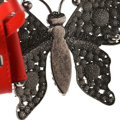 Gucci Crystal Butterfly Belt 85 34 White Red 4 of 4