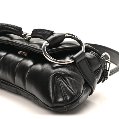 Gucci Nappa Vertical Matelasse Small Maxi Horsebit Chain Shoulder Bag Black 9 of 9