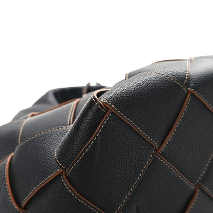Loewe Soft Grained Calfskin Woven Basket Bag Black Tan 8 of 12
