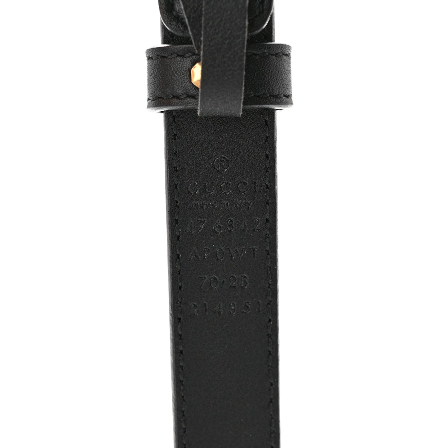 Moon Calfskin Pearl Double G 20mm Belt 70 28 Black Cream