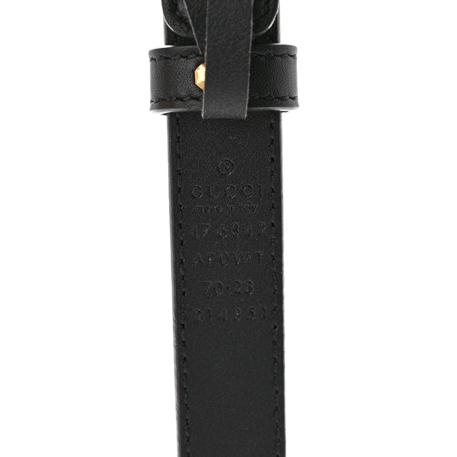 Gucci Moon Calfskin Pearl Double G 20mm Belt 70 28 Black Cream 4 of 6