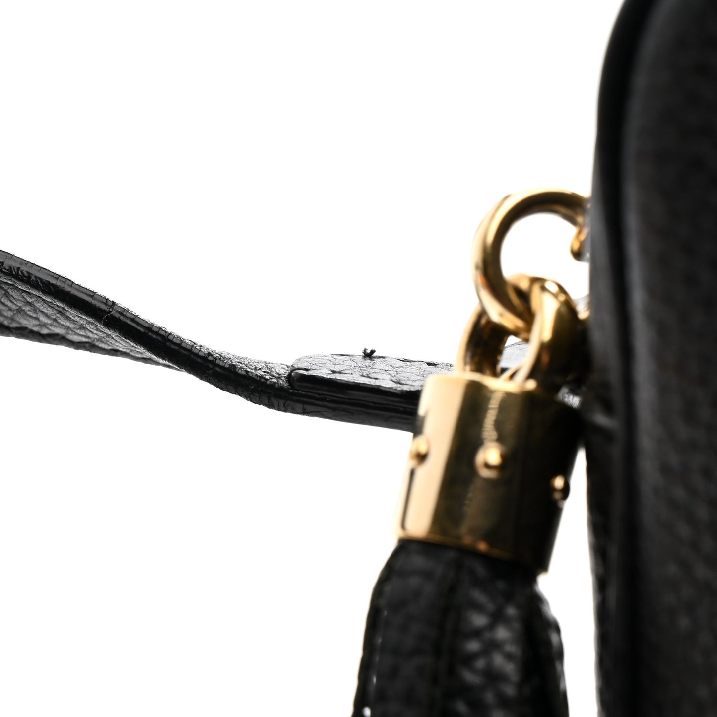 Pebbled Calfskin Small Soho Disco Bag Black