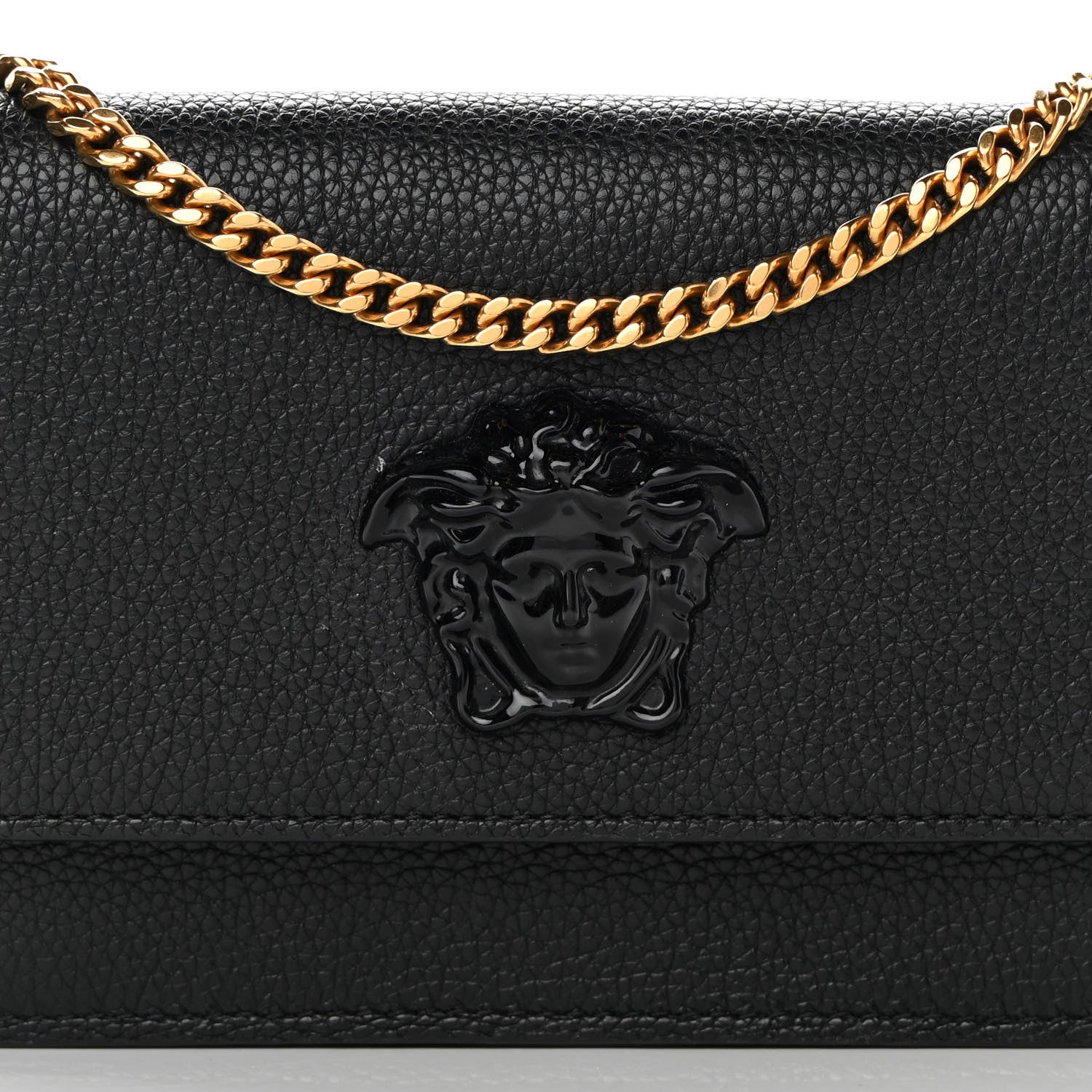 Versace Grained Calfskin Palazzo Chain Evening Bag Black 7 of 15