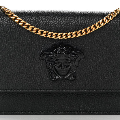 Versace Grained Calfskin Palazzo Chain Evening Bag Black 7 of 15