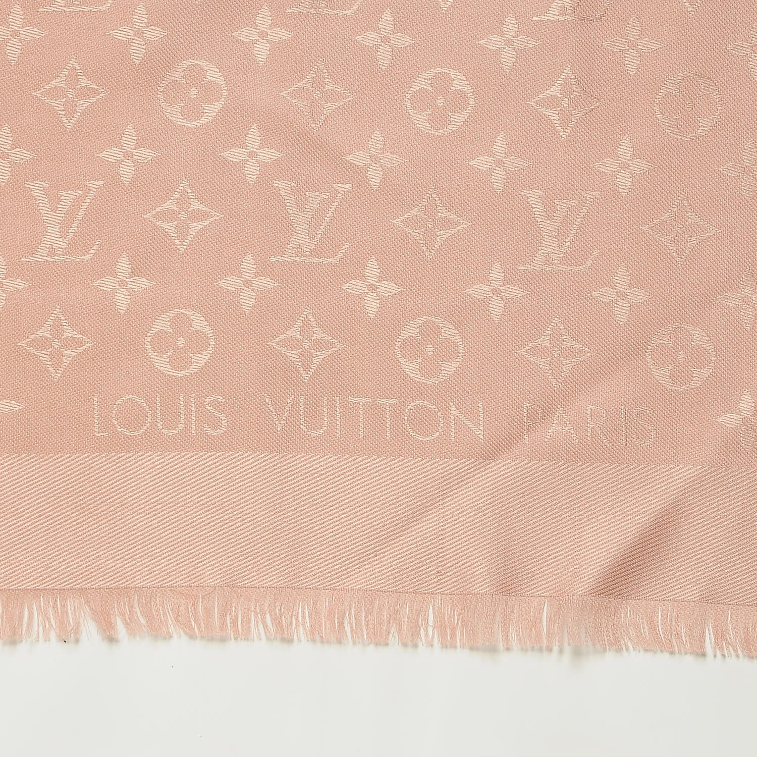 Louis Vuitton Silk Wool Monogram Shawl Natural 3 of 4