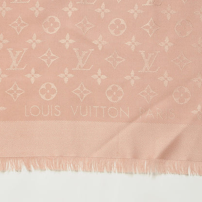 Louis Vuitton Silk Wool Monogram Shawl Natural 3 of 4