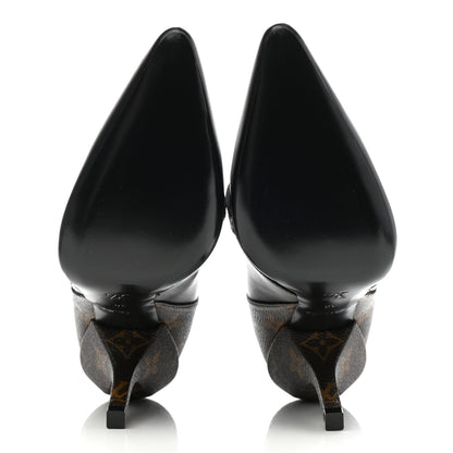Louis Vuitton Calfskin Monogram Janet Ankle Boots 38 Black 5 of 8