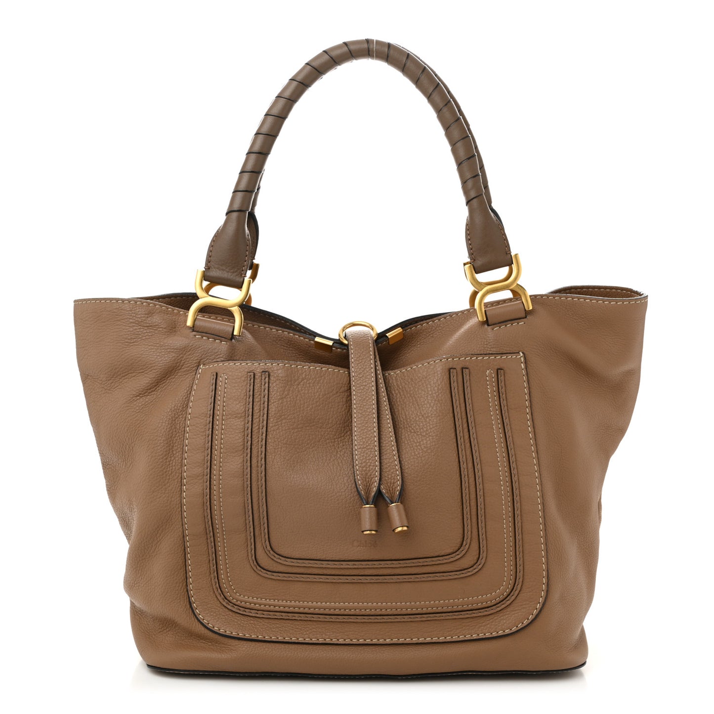Calfskin Large New Marcie Tote Nut
