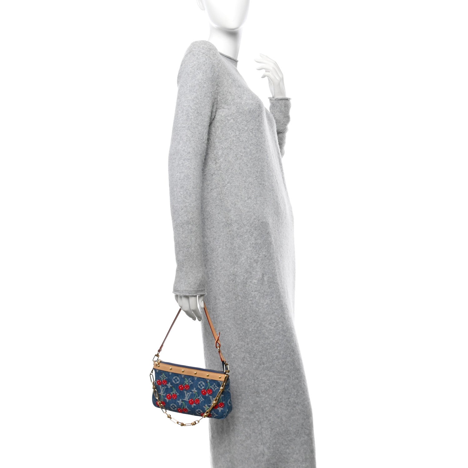 Louis Vuitton LV X TM Monogram Denim Cerises Pochette Accessories Blue 2 of 9