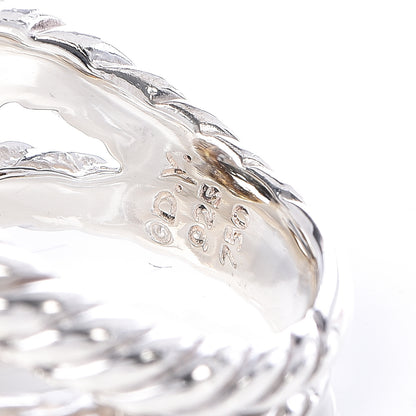 David Yurman Sterling Silver 18K Yellow Gold Diamond Champagne Citrine 14mm Albion Ring 55 7.25 5 of 7