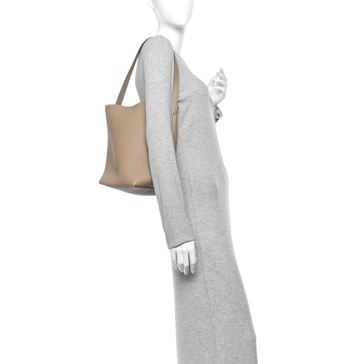 The Row Grained Calfskin Medium N/S Park Tote Dark Taupe 2 of 9