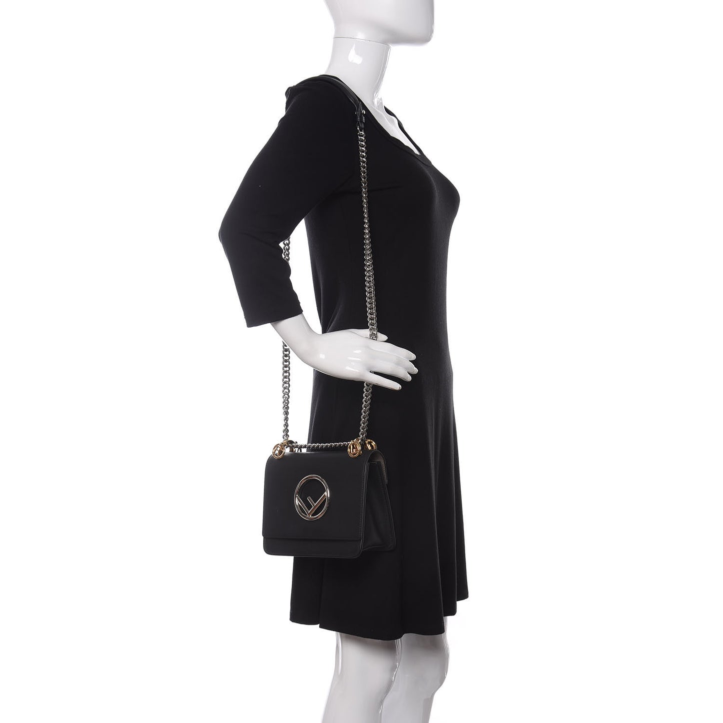 Vitello Century Opaco F is Fendi Small Kan I Shoulder Bag Black