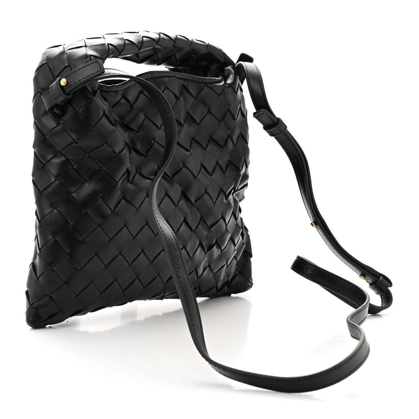 Calfskin Intrecciato Mini Hop Black