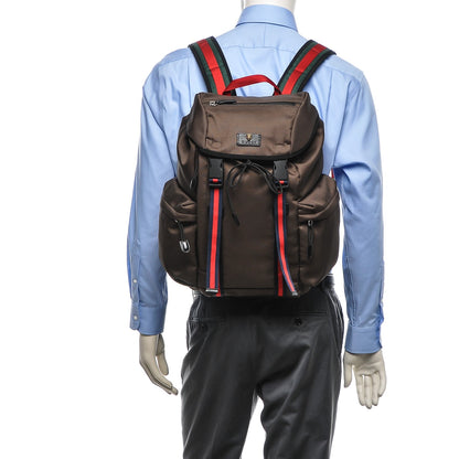 Gucci Techno Canvas Web Double Buckle Backpack Brown 2 of 7