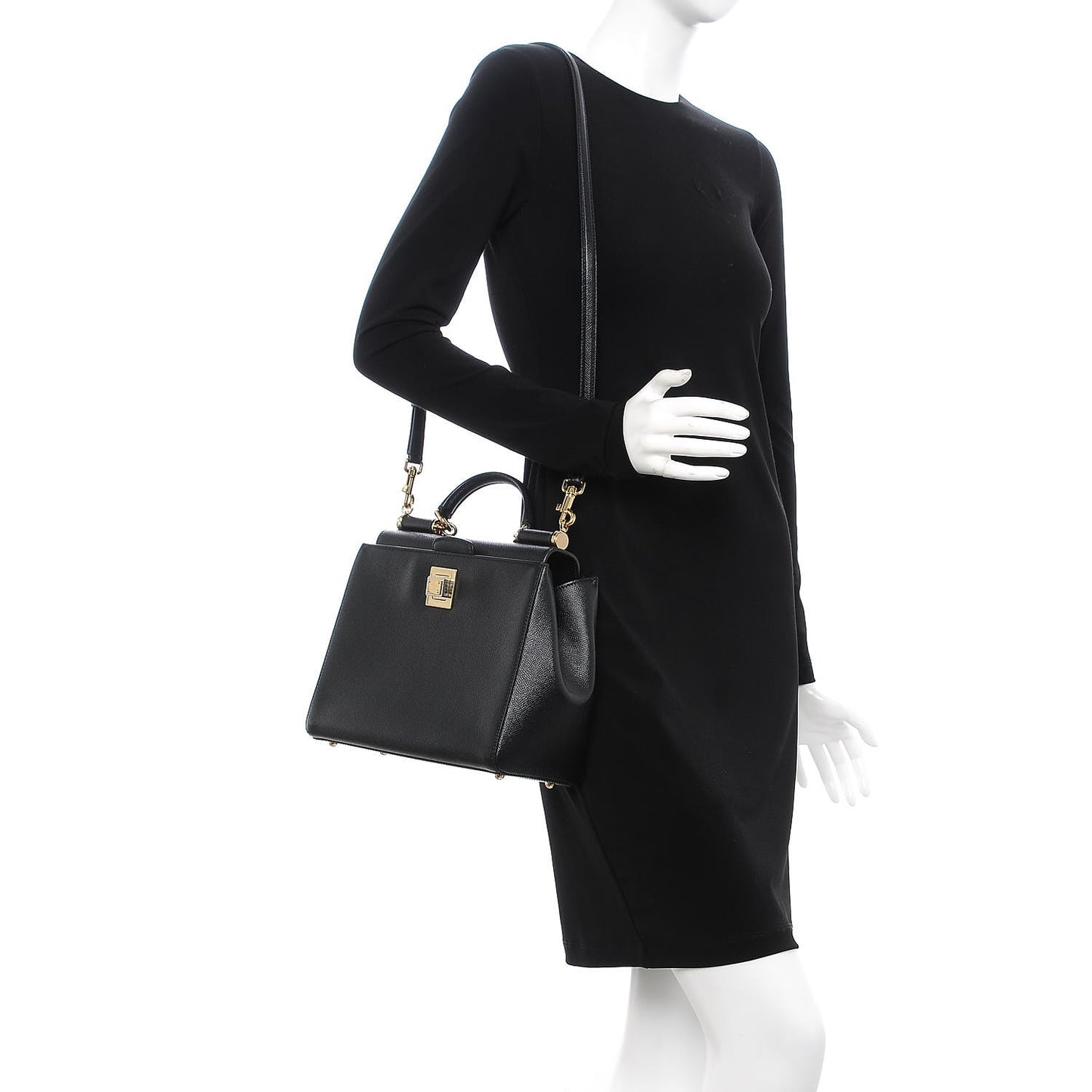 Dauphine Medium Sicily Top Handle Satchel Black