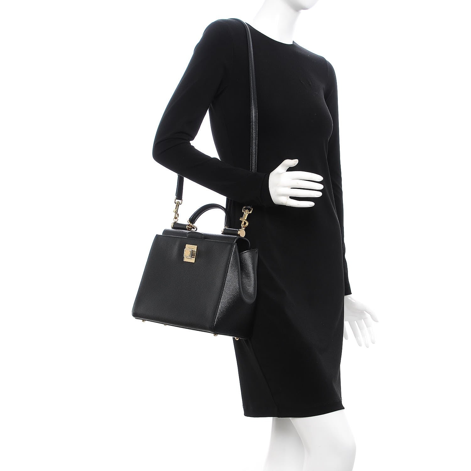 Dolce & Gabbana Dauphine Medium Sicily Top Handle Satchel Black 2 of 10