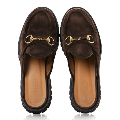 Gucci Suede Horsebit Platform Mules 37 Washed Brown 2 of 15