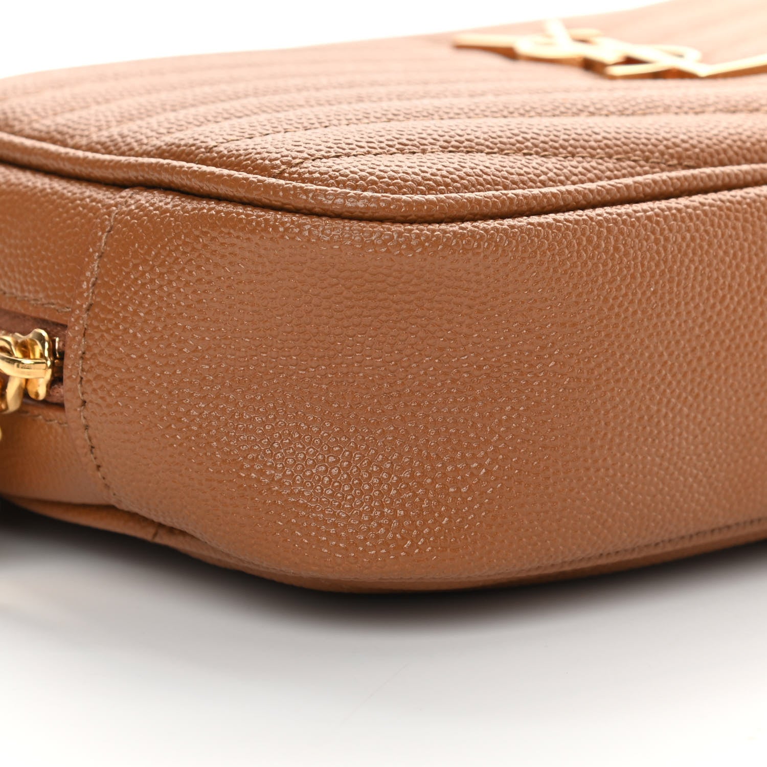 Saint Laurent Grain De Poudre Matelasse Monogram Mini Lou Camera Bag Dark Natural 9 of 13