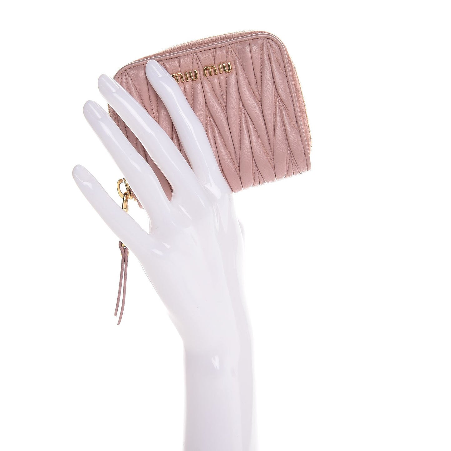 Nappa Matelasse Zip Around Compact Wallet Orchidea