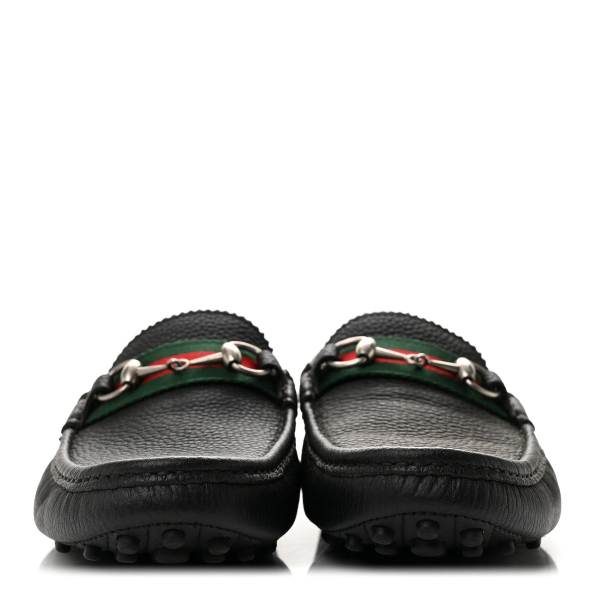 Road Calfskin Web Mens Horsebit Driver Loafers 10 Black
