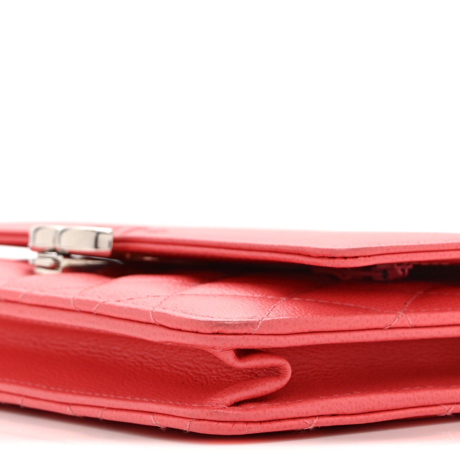 Chanel Grained Calfskin Quilted CC Box Wallet On Chain WOC Pink 11 of 11