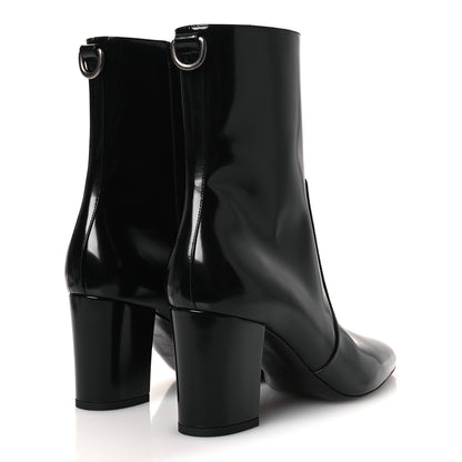 Saint Laurent Vitello Marilyn Betty 70 Ankle Zip Boots 38.5 Black 5 of 10