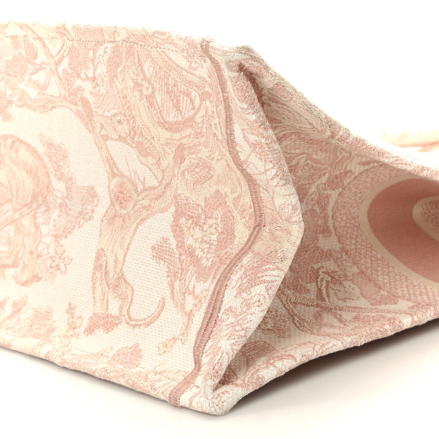 Christian Dior Canvas Toile De Jouy Embroidered Large Book Tote Pink 5 of 5