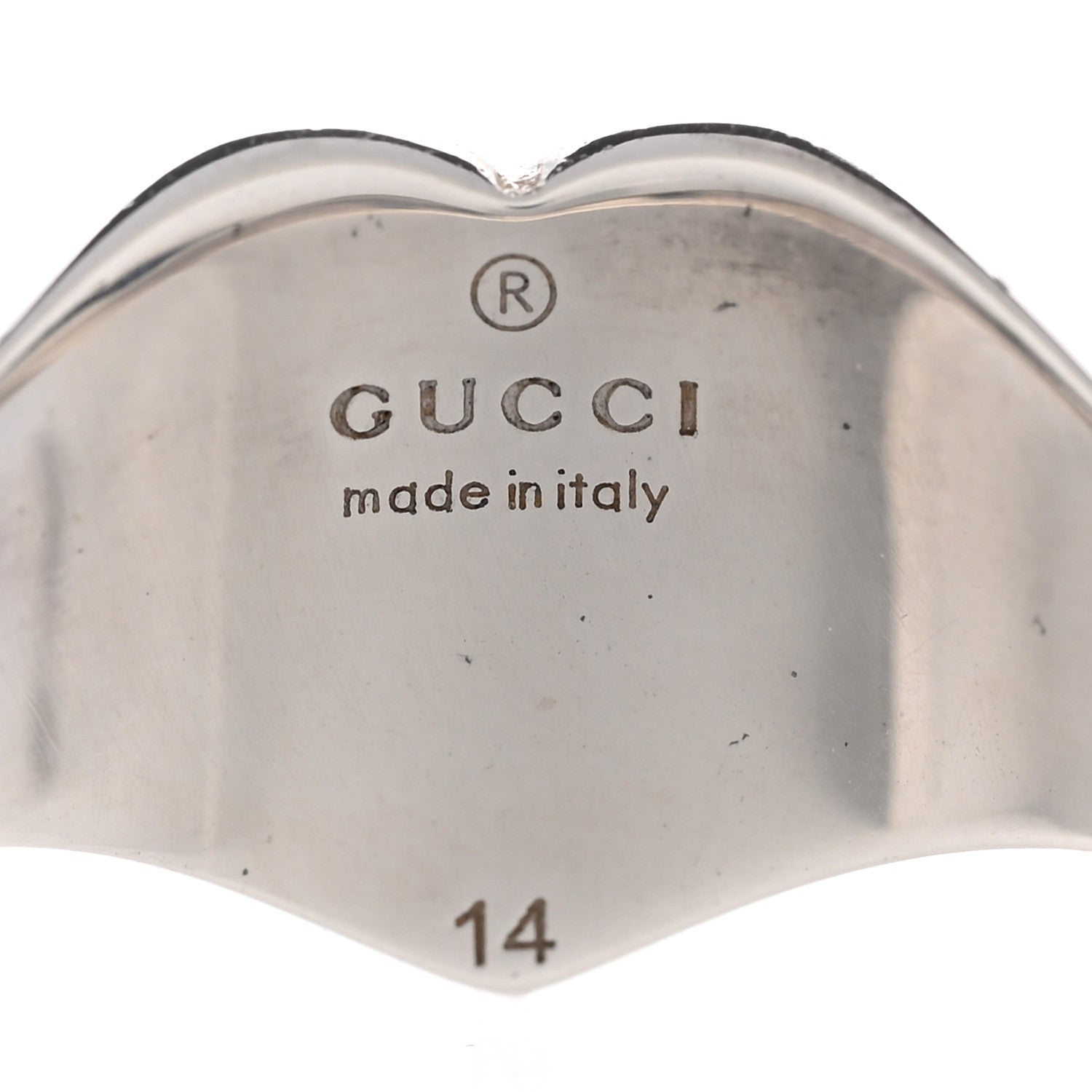 Gucci Sterling Silver Enamel GG Heart Ring Red 54 6.75 4 of 6