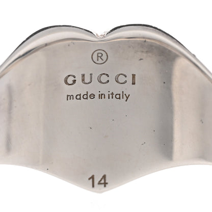 Gucci Sterling Silver Enamel GG Heart Ring Red 54 6.75 4 of 6
