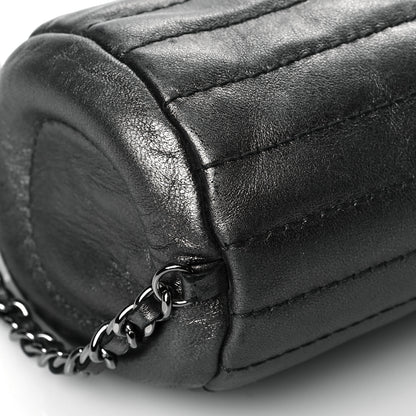 Chanel Metallic Lambskin Horizontal Quilt Pochette Dark Grey 9 of 10
