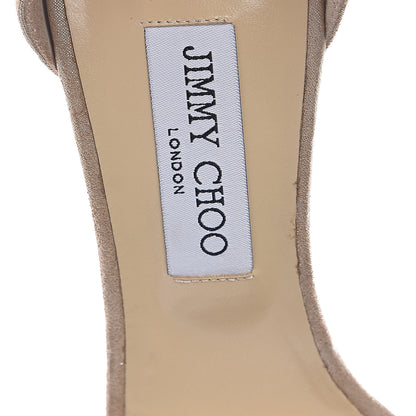 Jimmy Choo Shimmer Suede Viola 110 Pumps 40 Nude 10 of 10