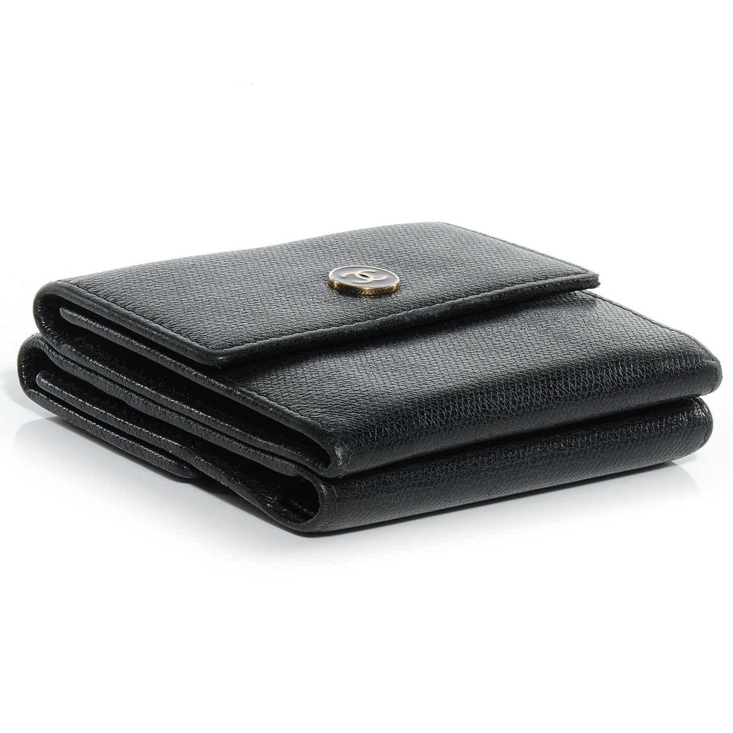 Leather CC Compact Wallet Black