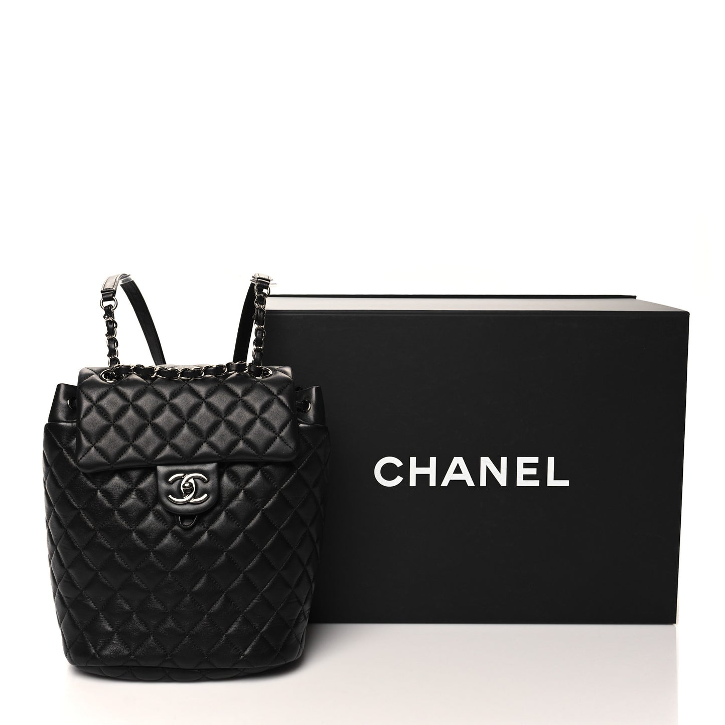 Lambskin Quilted Small Urban Spirit Backpack Black