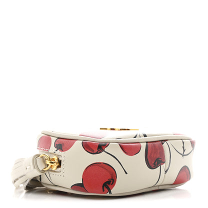 Saint Laurent Calfskin Cherry Print Monogram Baby Lou Camera Bag Crema Soft Red 4 of 11